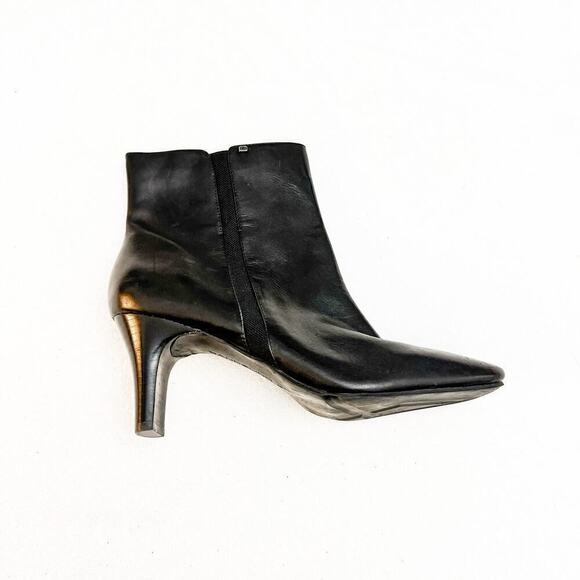 Bandolino Hundley Black Leather Heeled Boot Pointy Toe Size 10 - Picture 1 of 6